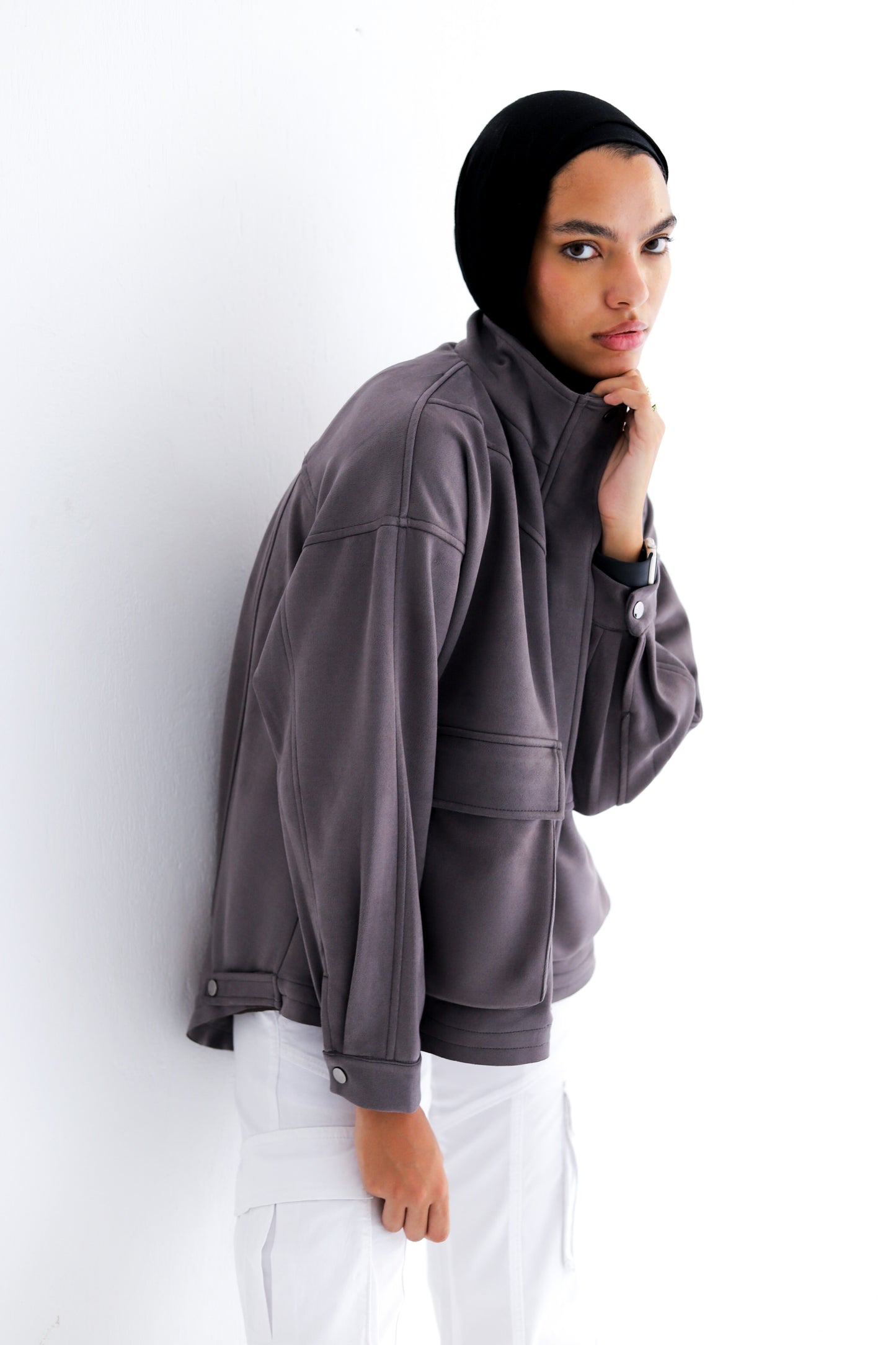 All Around Suede Jacket – Grey