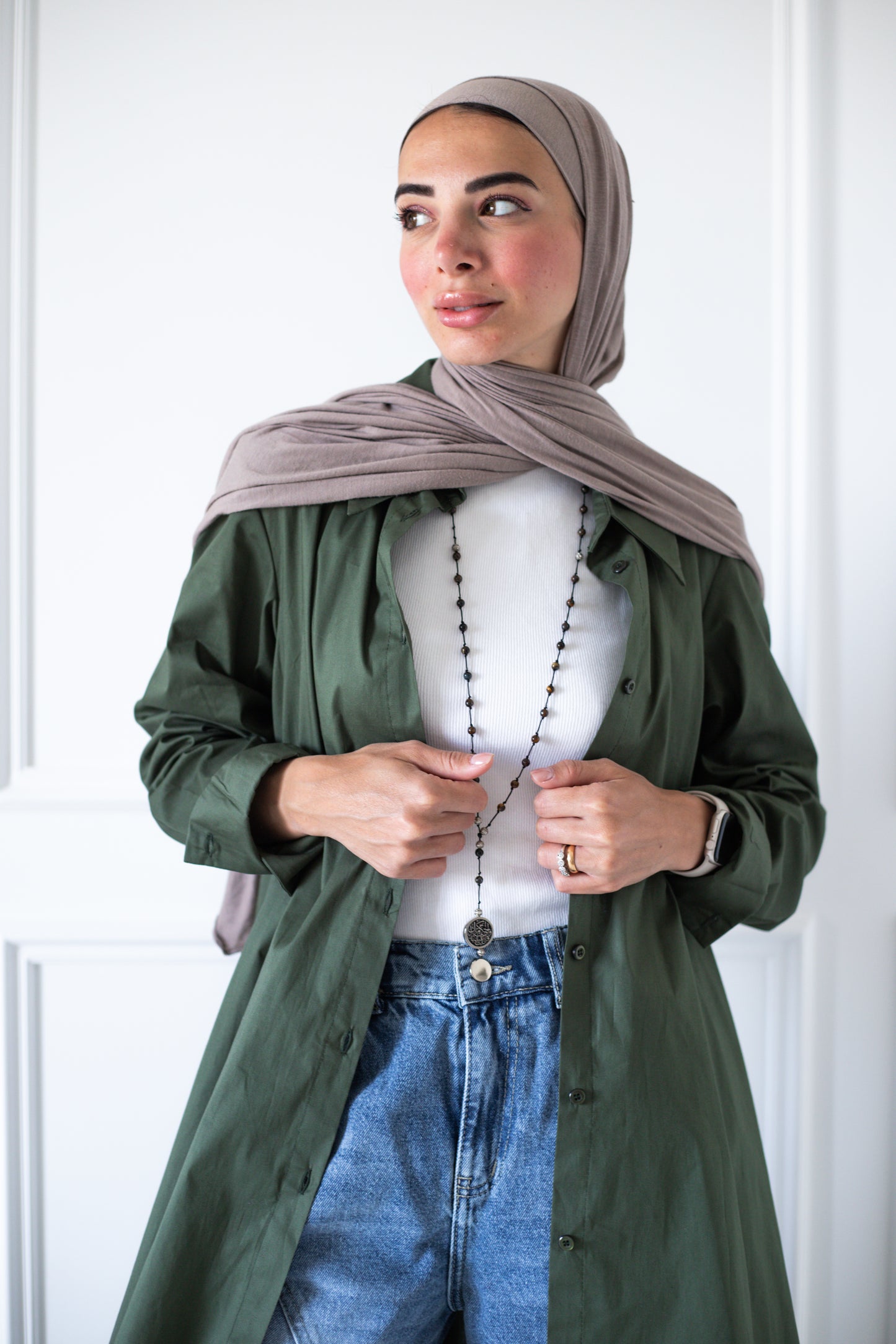 Flowy Long Shirt — Olive