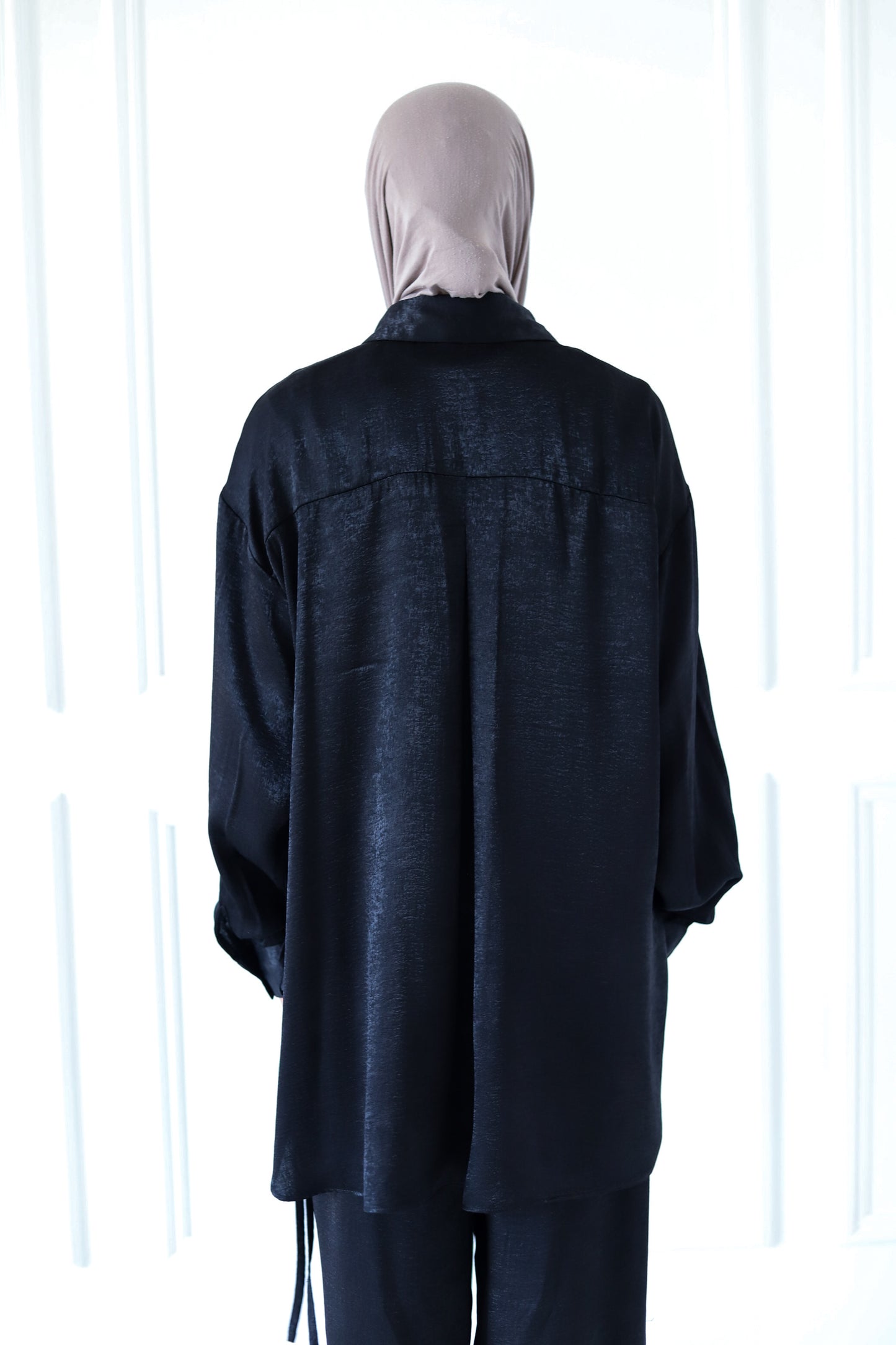 Tassel Satin Set — Black