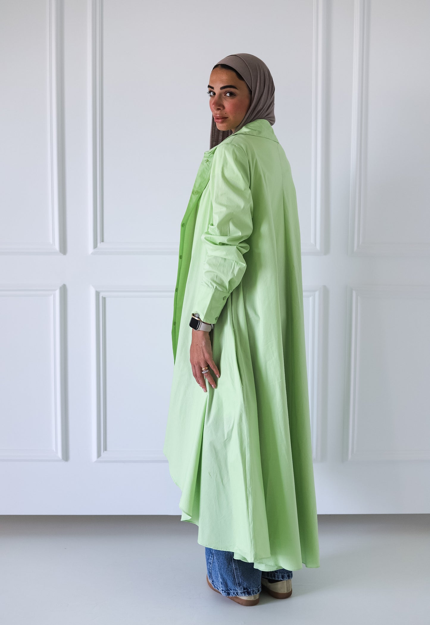 Flowy Long Shirt — Mint Green