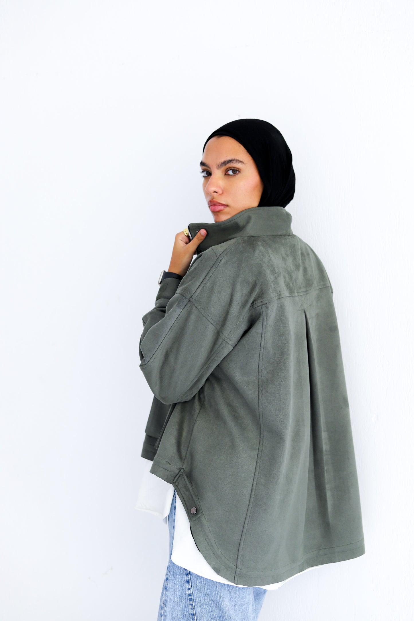 All Around Suede Jacket – Olive