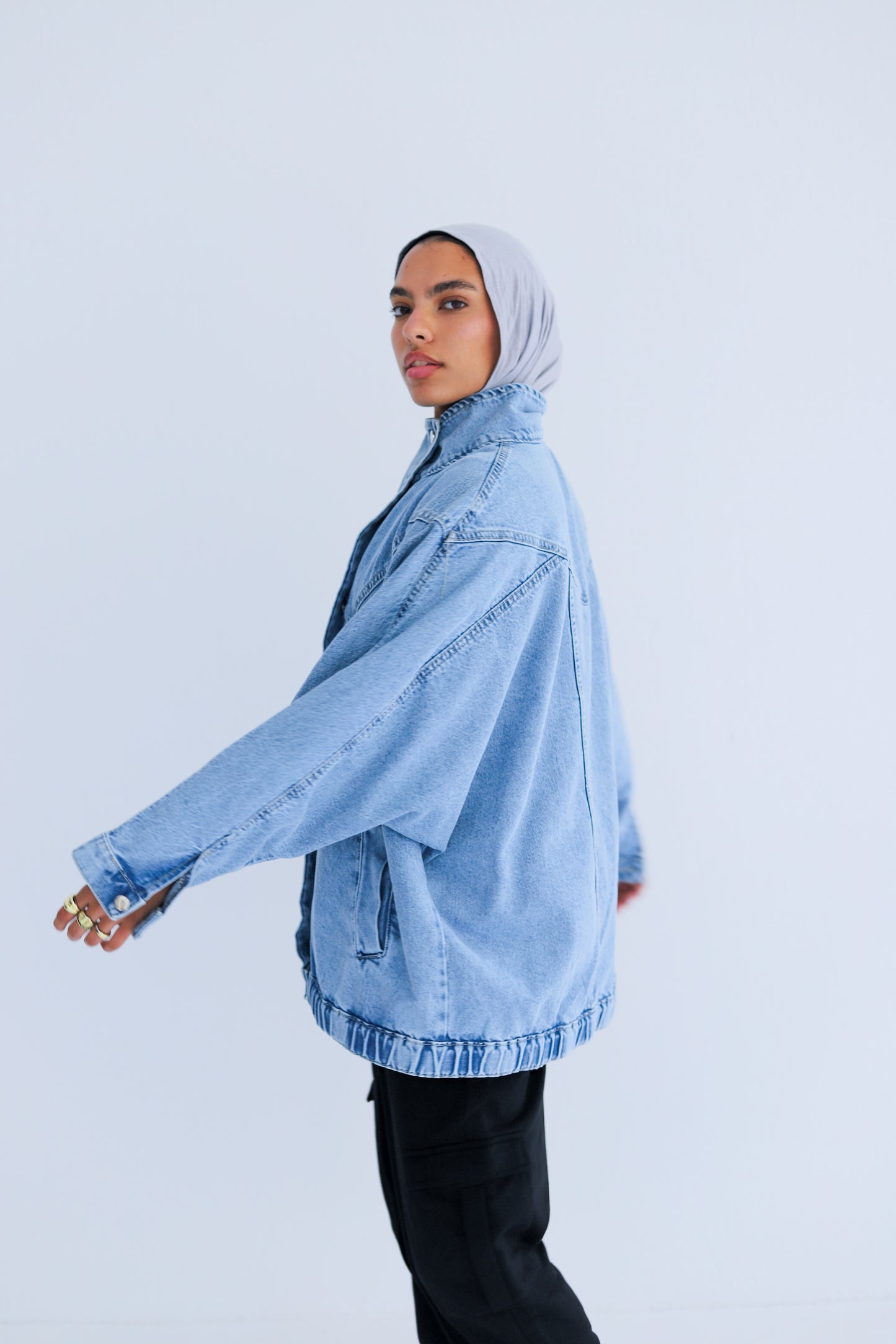 Huggie Denim Jacket — Blue