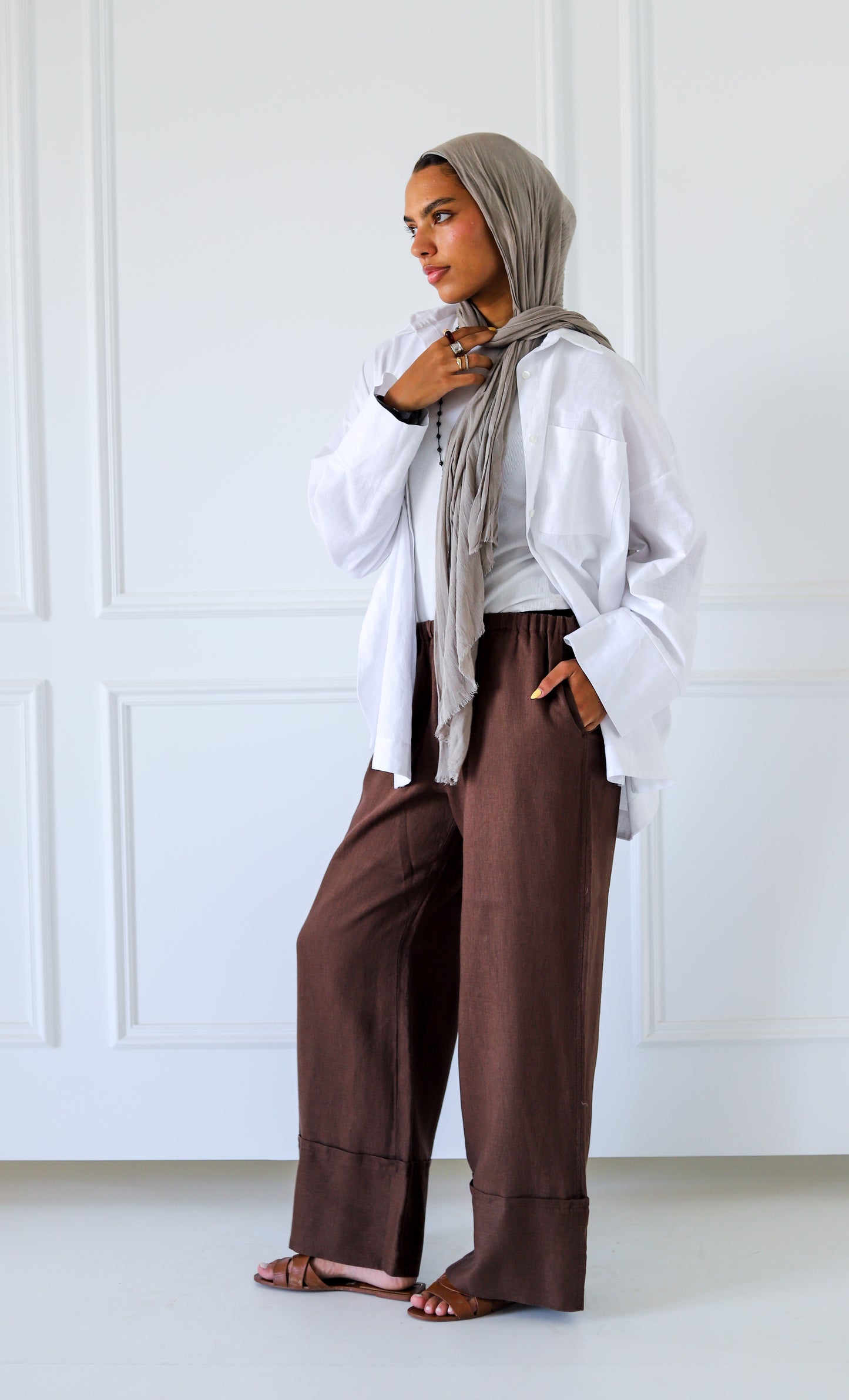 Big Slits Linen Shirt — White