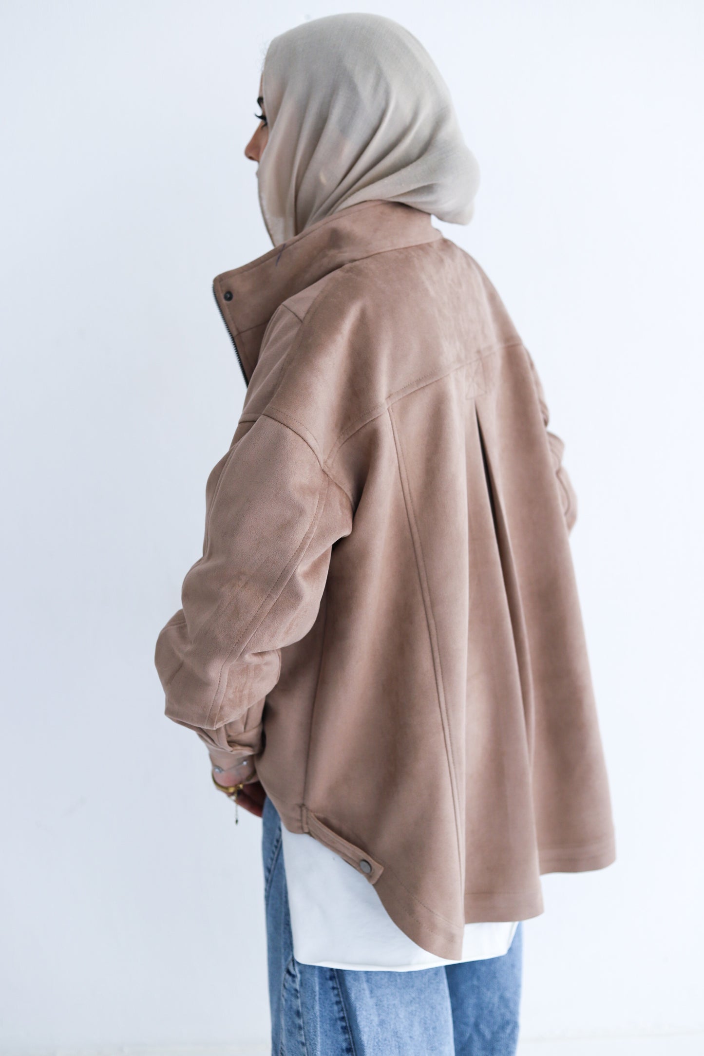 All Around Suede Jacket – Beige