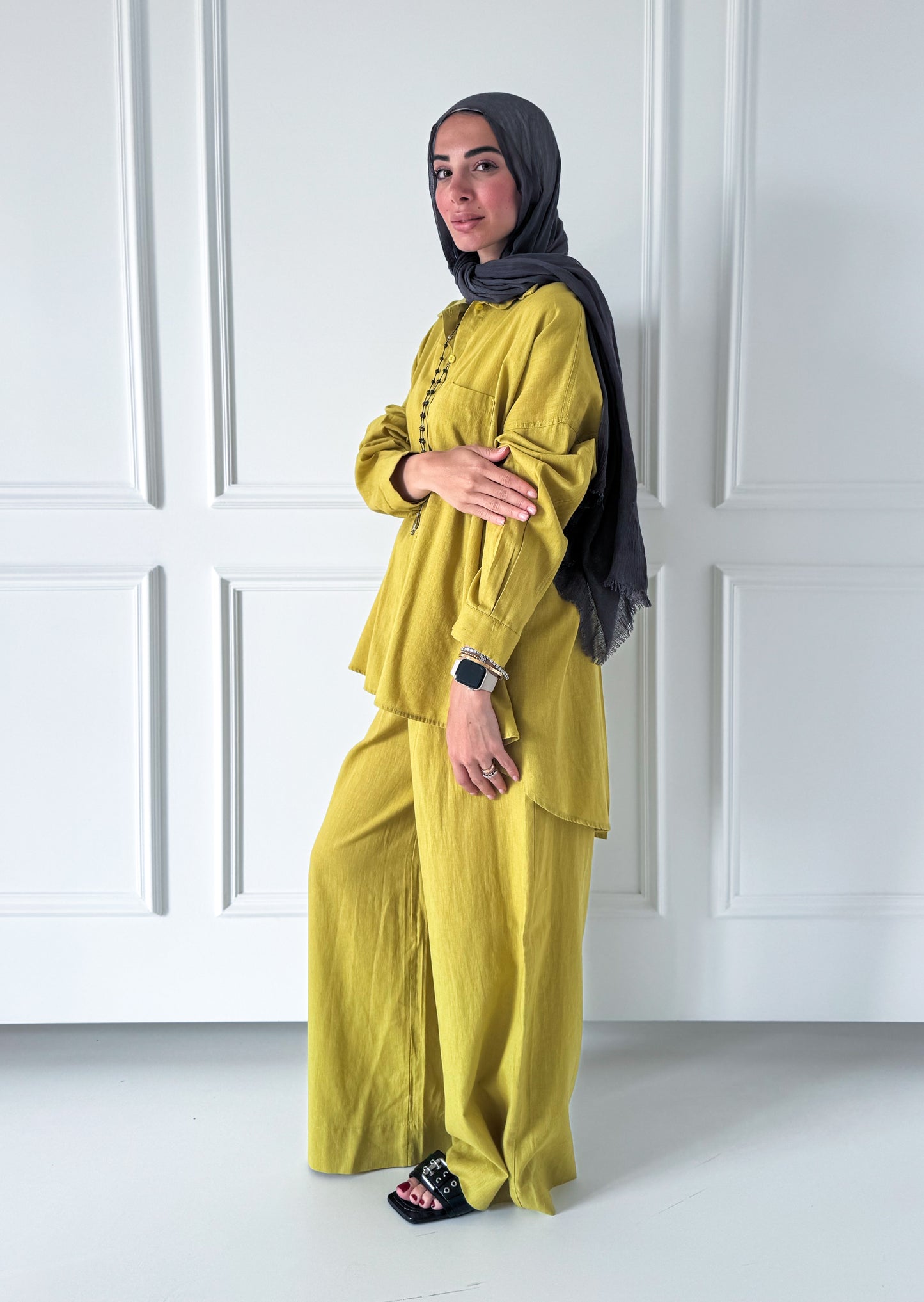 Sufeya Linen Shirt — Mustard