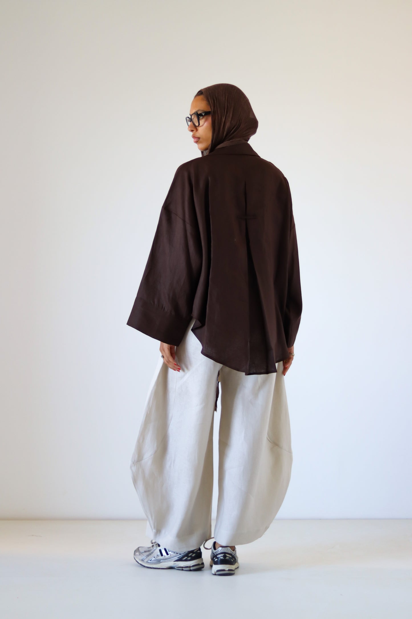 Xtra Balloon Linen Pants — Beige