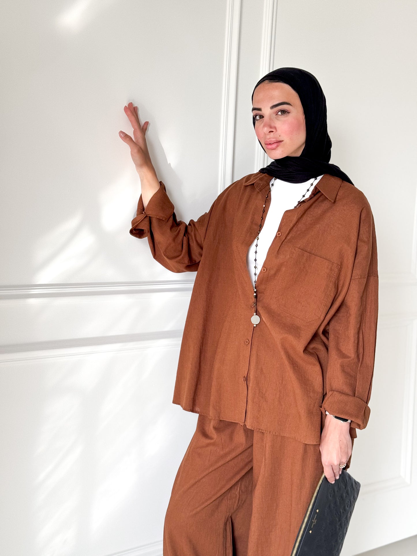 Effortless Linen Pants — Brown