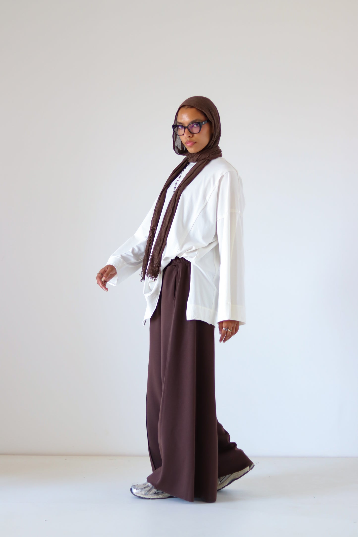 Xtra Wide Ribbed Pants — Brown