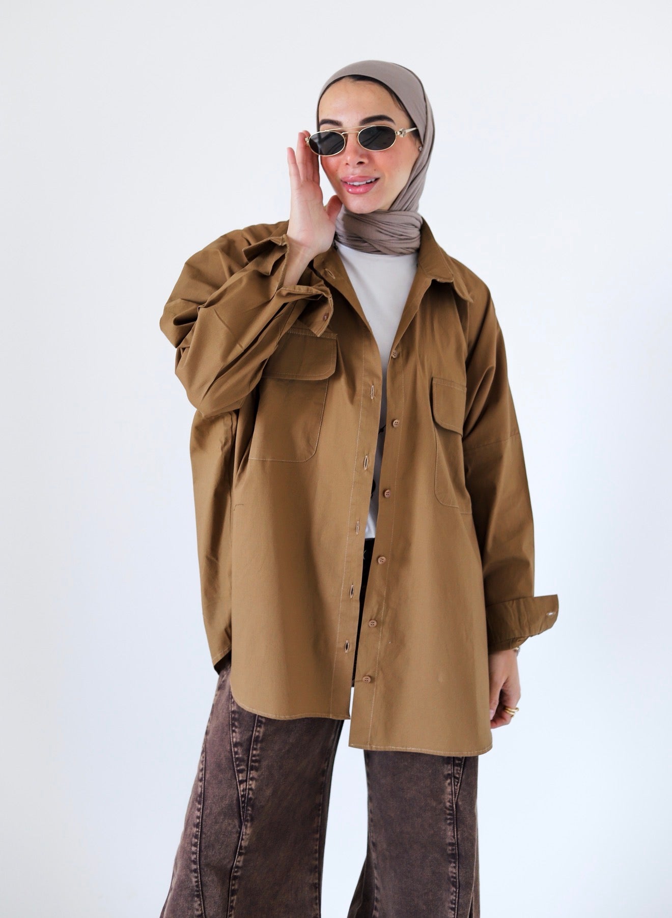 Street-style Shirt — Brown