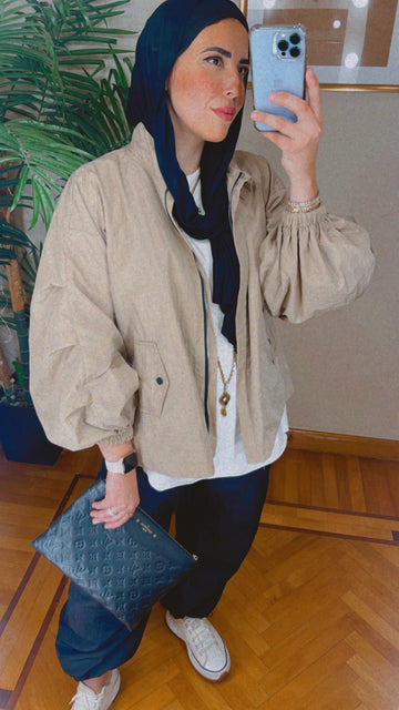 Puffy Everyday Jacket in Beige