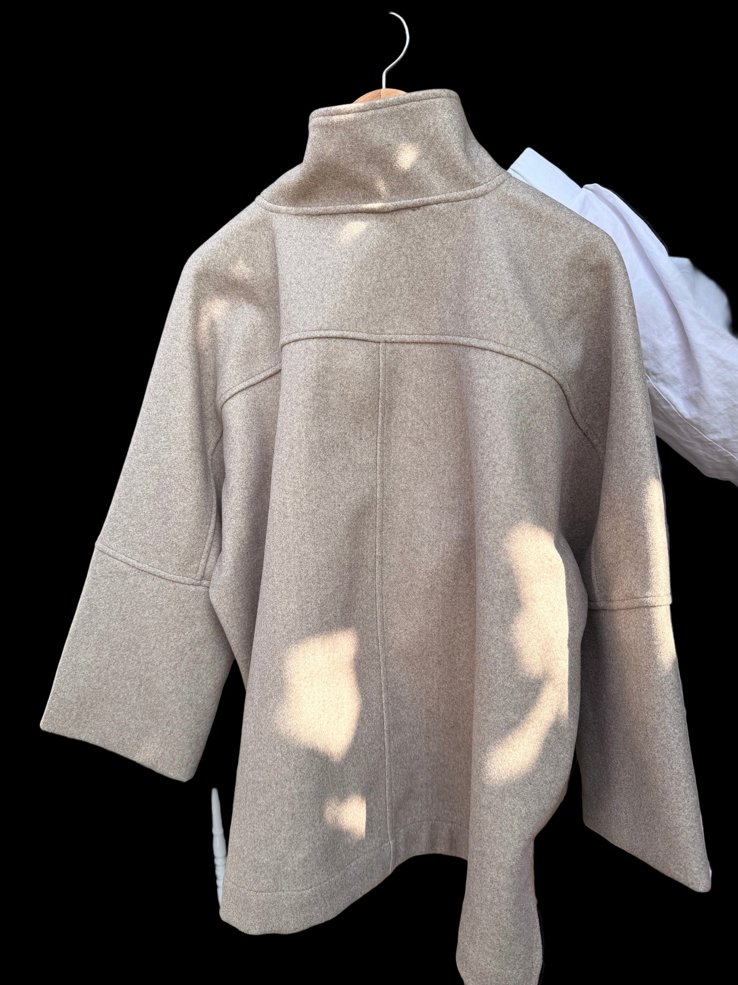 Wool High Low Jacket — Beige