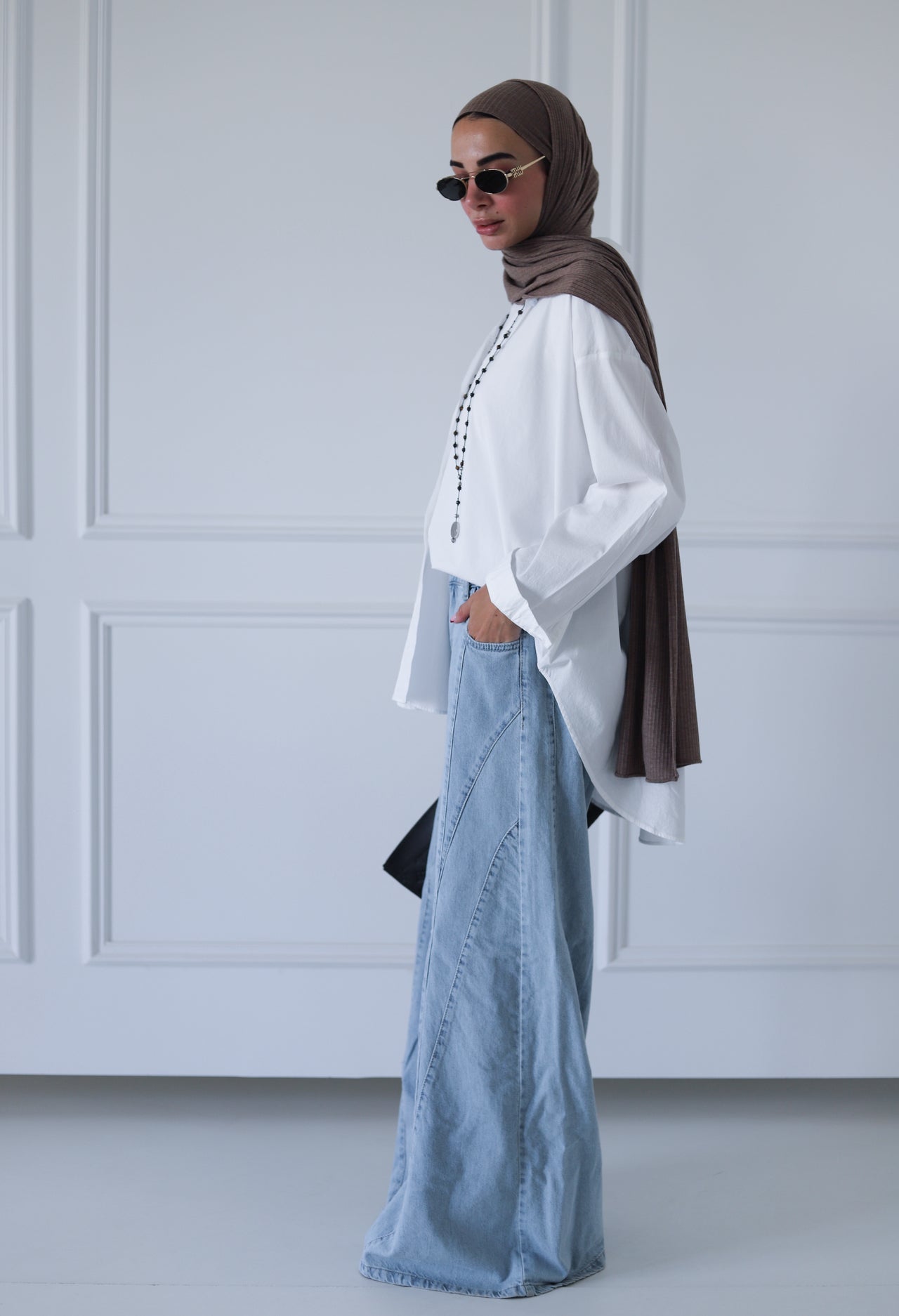 Zendaya Extra Wide Pants — Light Blue