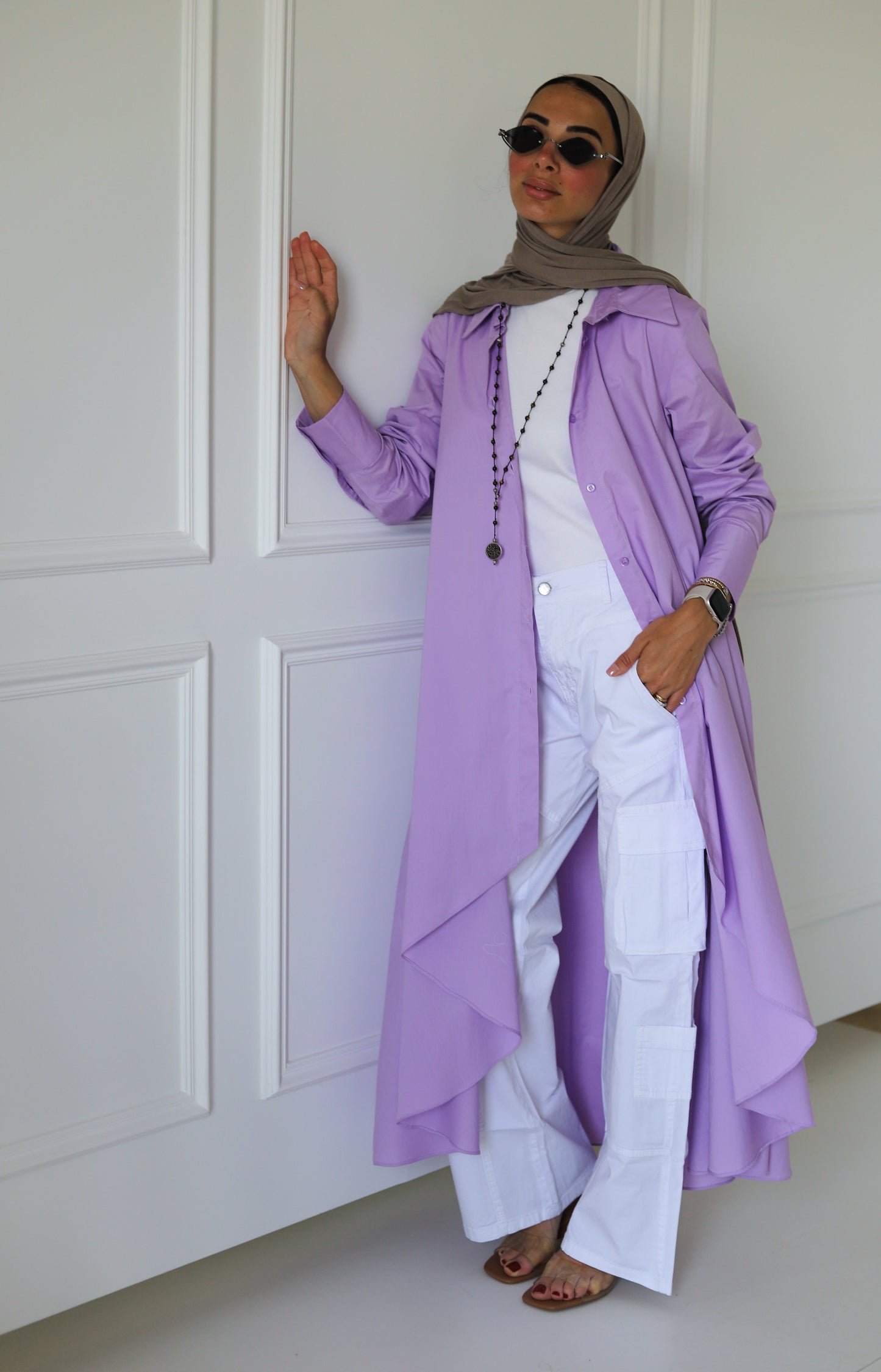 Flowy Long Shirt — Lilac