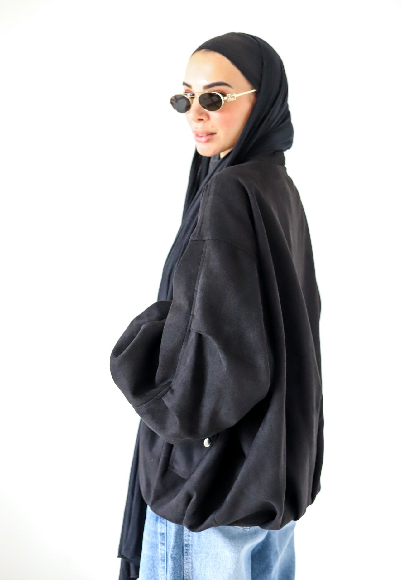 Bomber Suede Jacket — Black