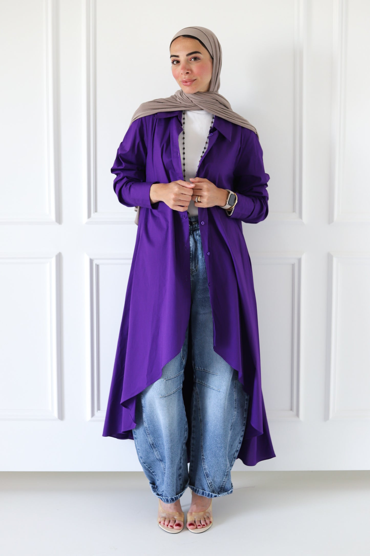 Flowy Long Shirt — Purple