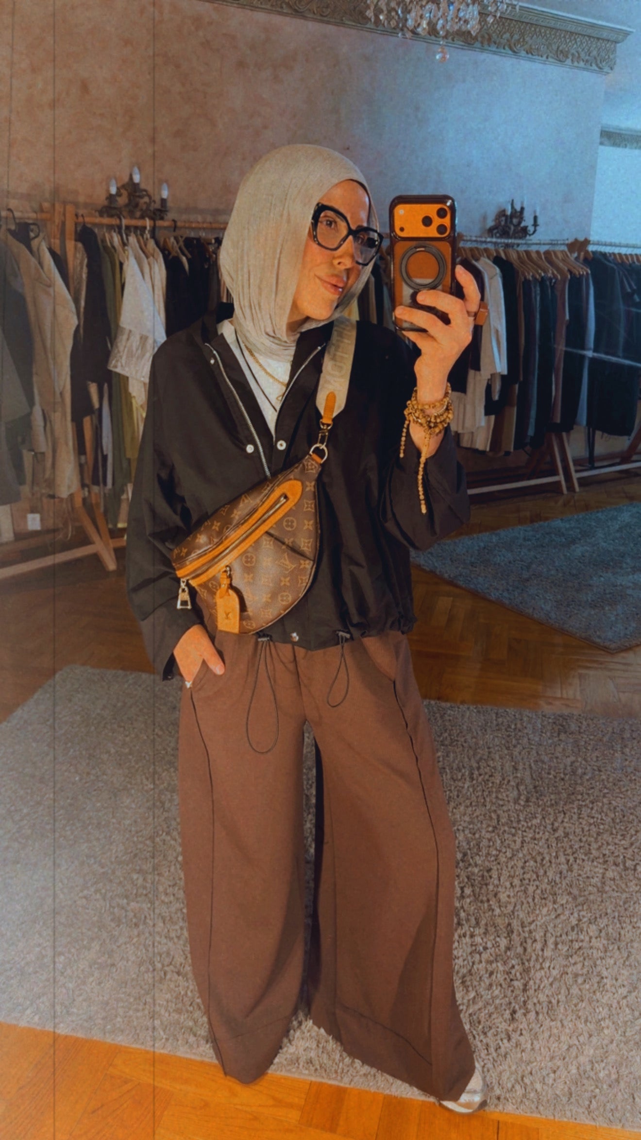 Xtra Wide Ribbed Pants — Brown