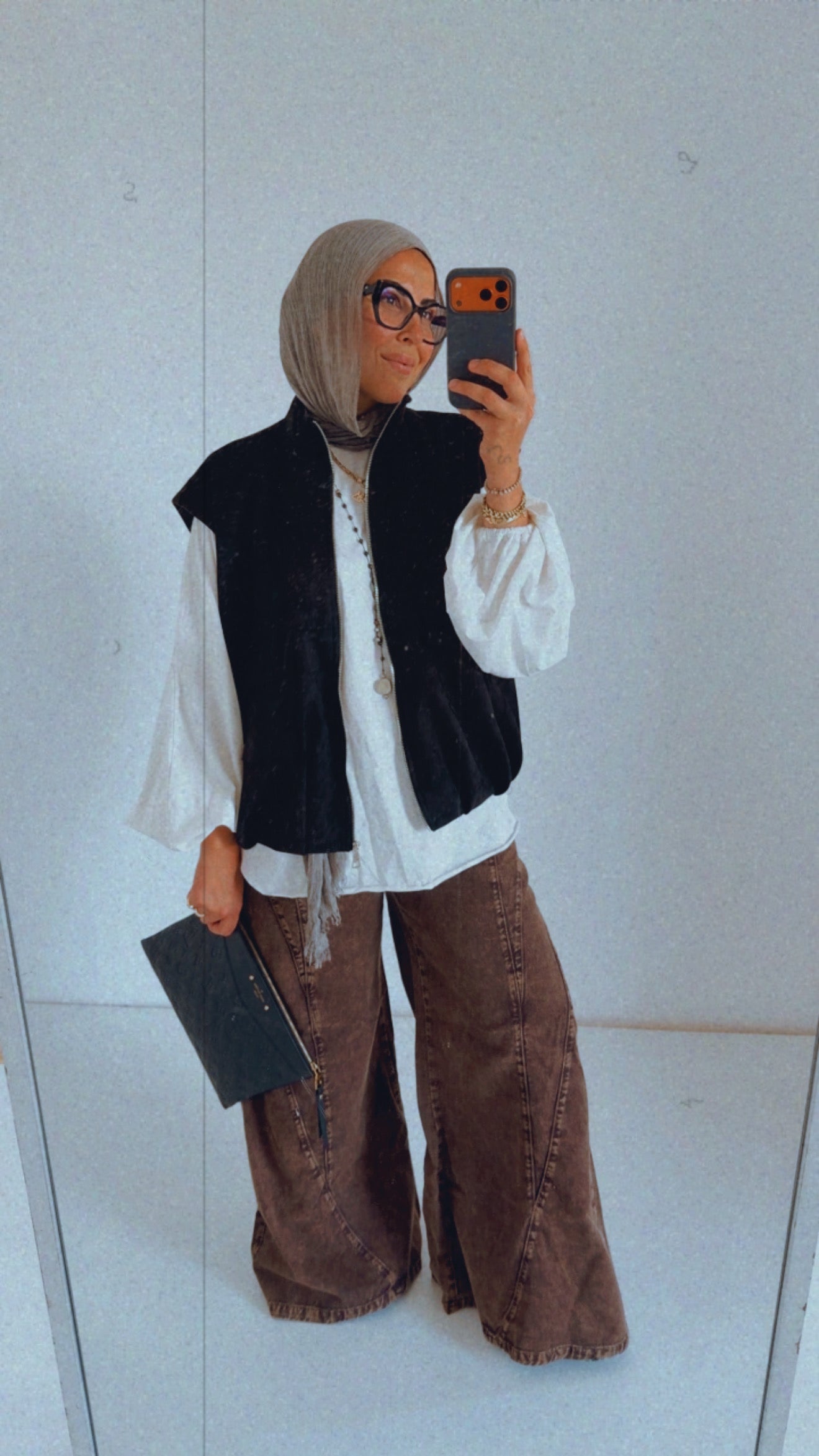 Bomber Pockets Suede Vest — Black