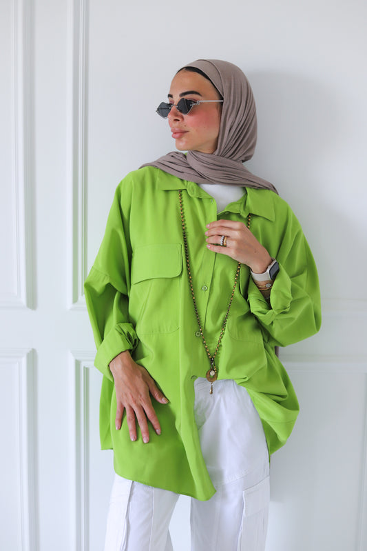Street-style Shirt — Lime Green