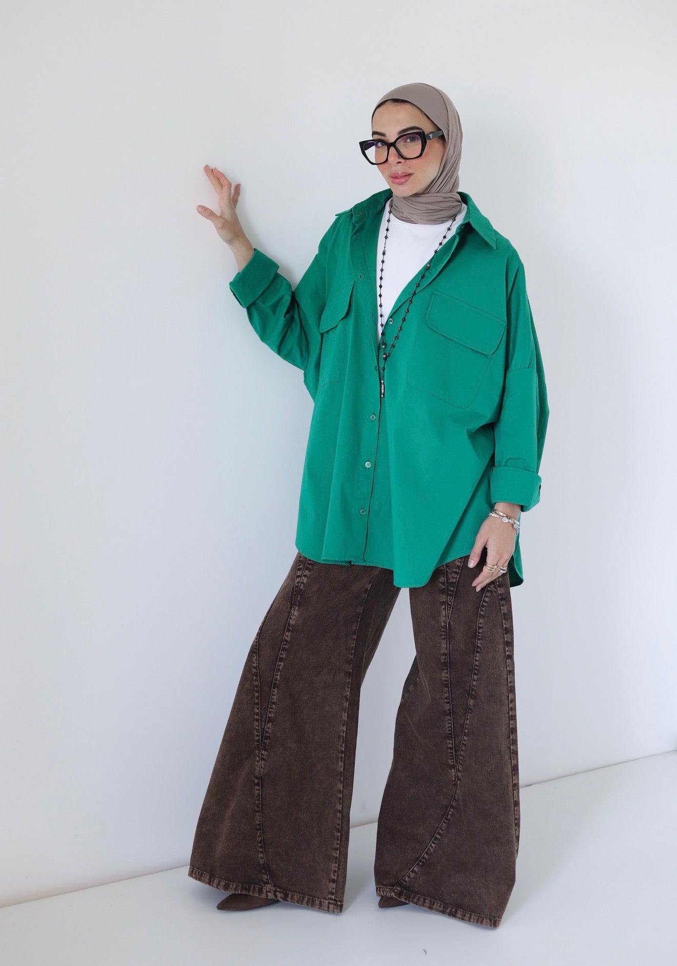 Street-Style Shirt — Green