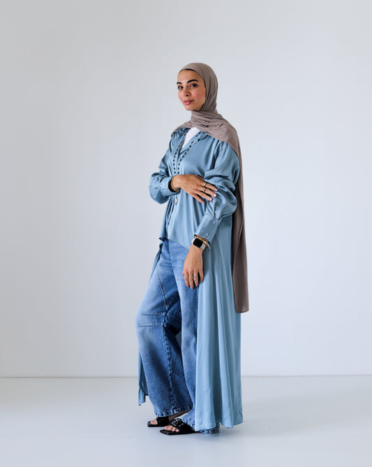 Asymmetric Shirt — Sky Blue