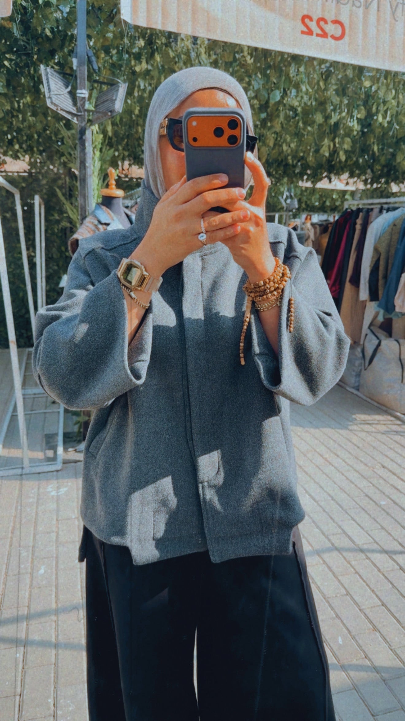 Wool High Low Jacket — Dark Gray