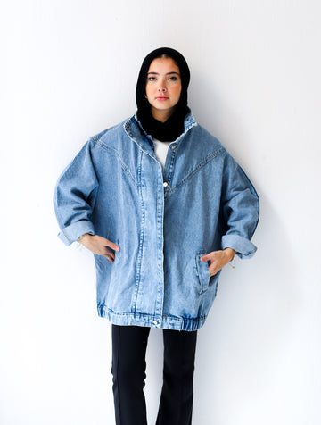 Huggie Denim Jacket — Blue