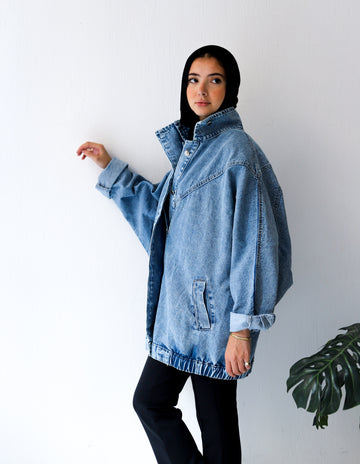 Huggie Denim Jacket — Blue