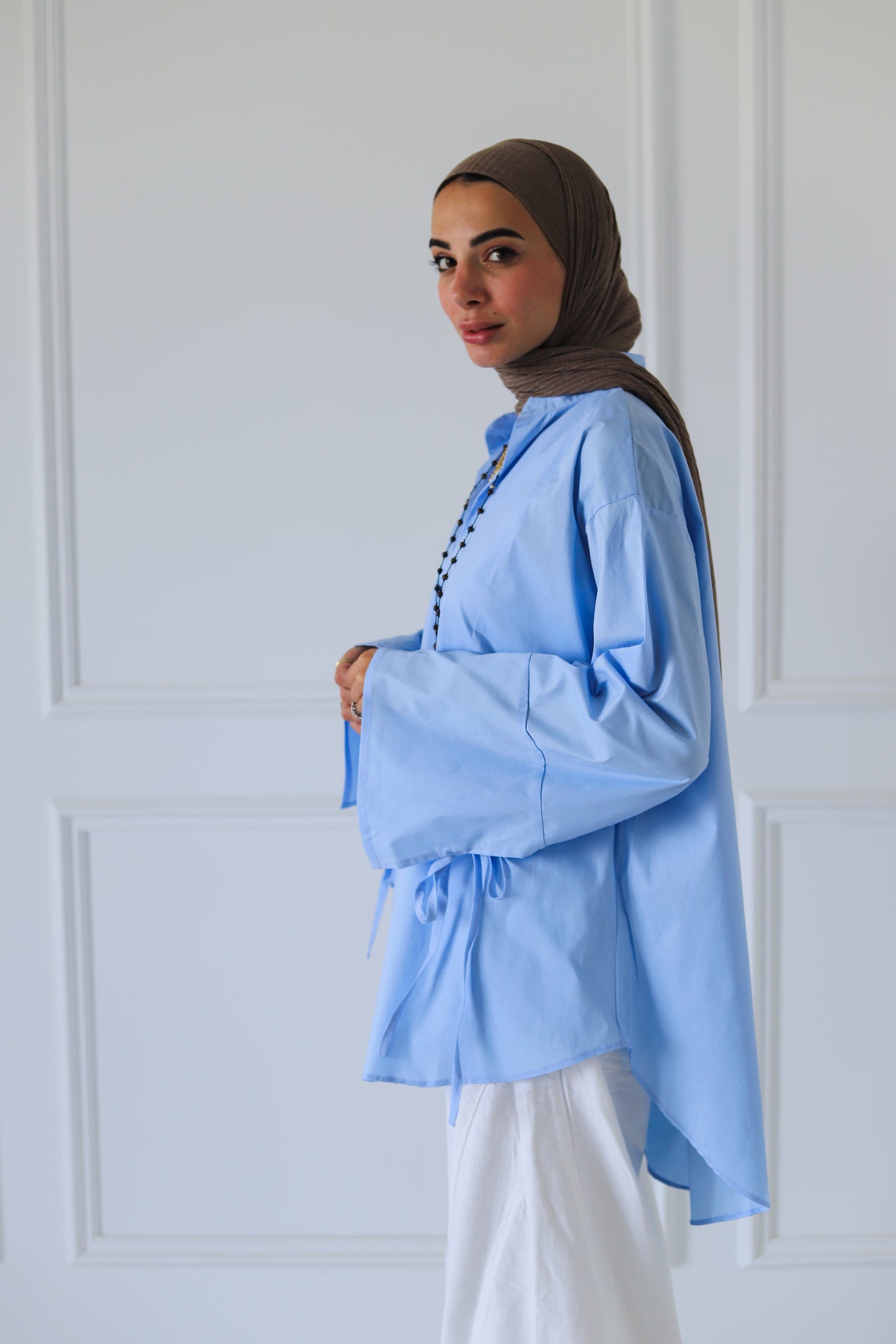 Ribbon Shirt — Baby Blue