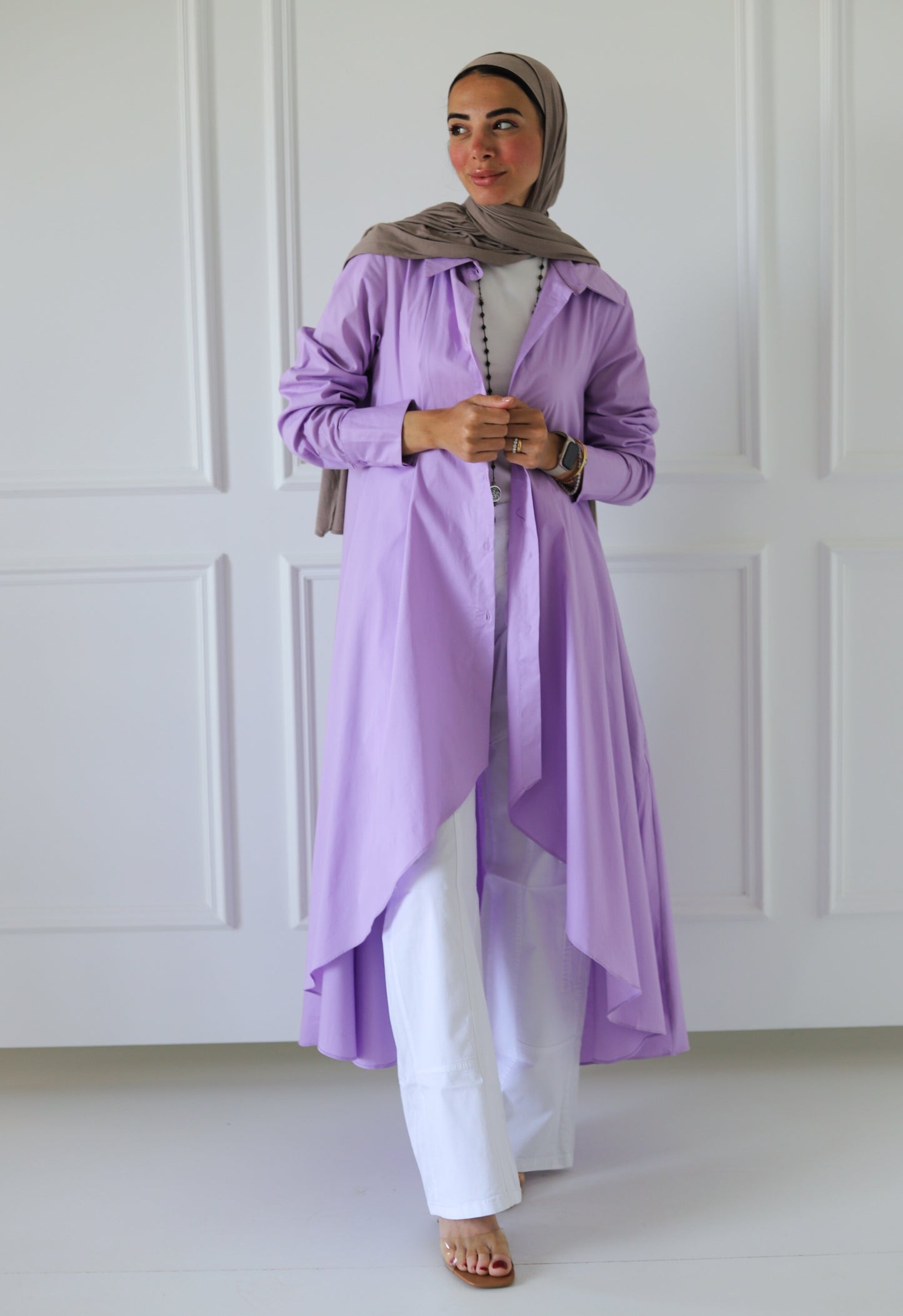 Flowy Long Shirt — Lilac