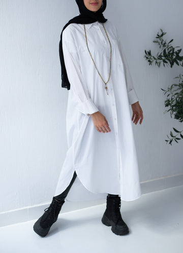 Rounded Long Shirt – Offwhite