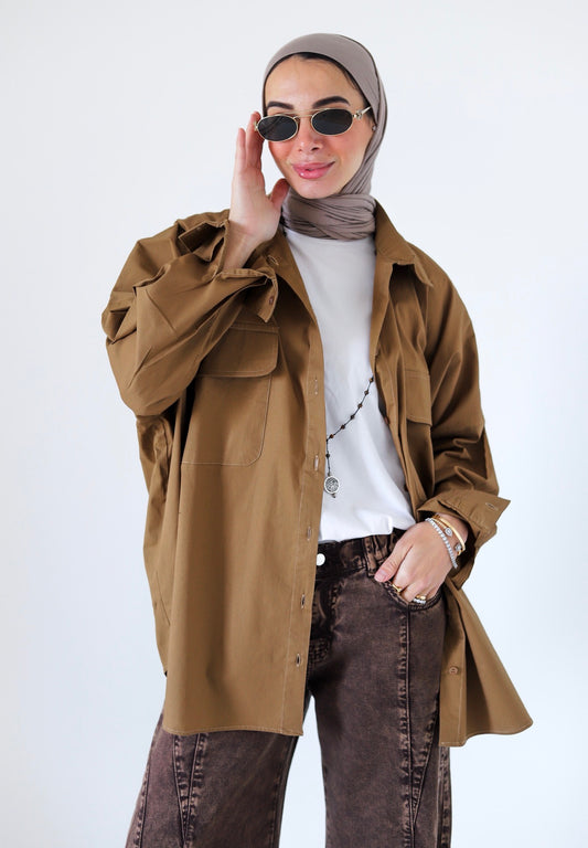 Street-style Shirt — Brown