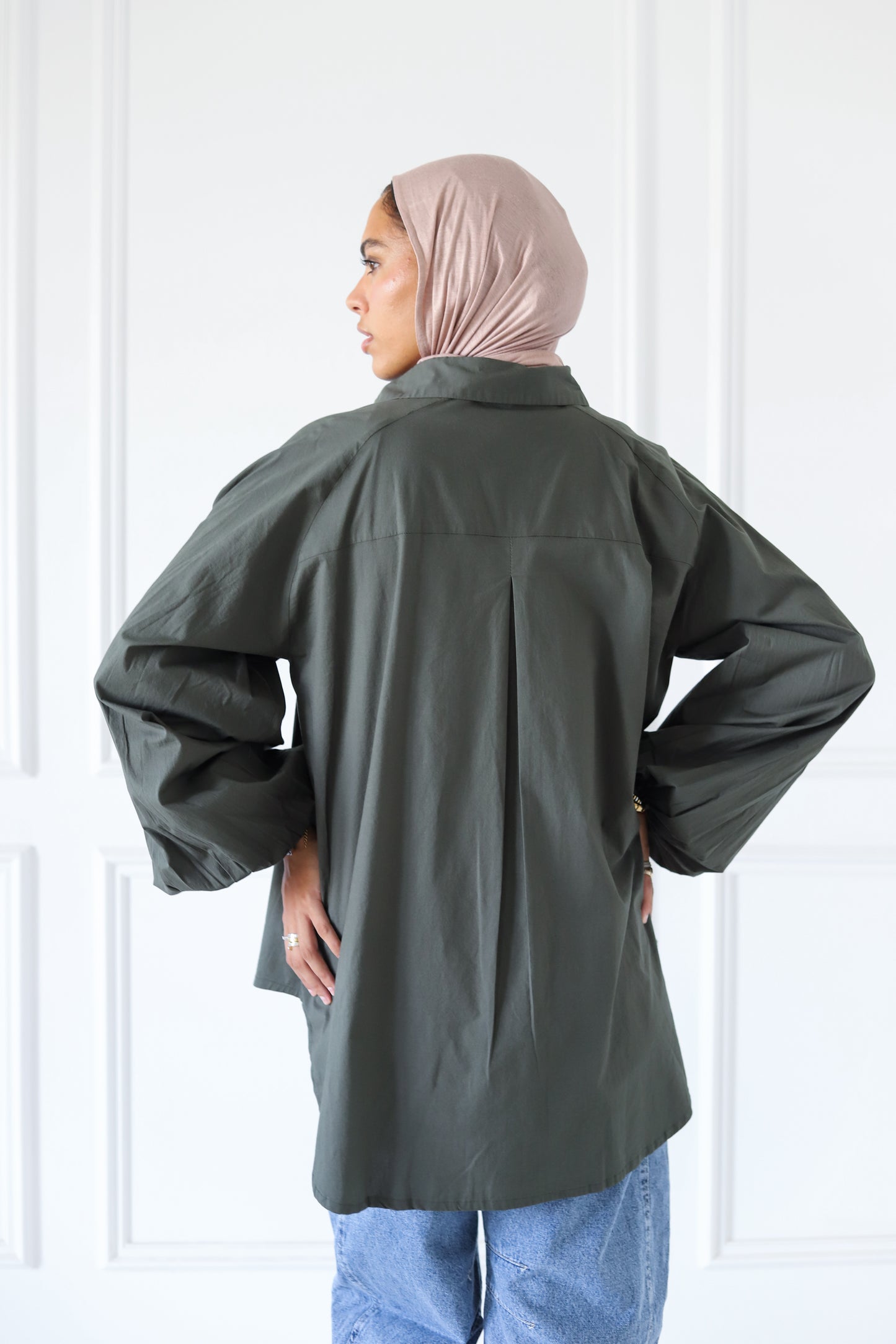 Jumper Sleeves Shirt - Olive