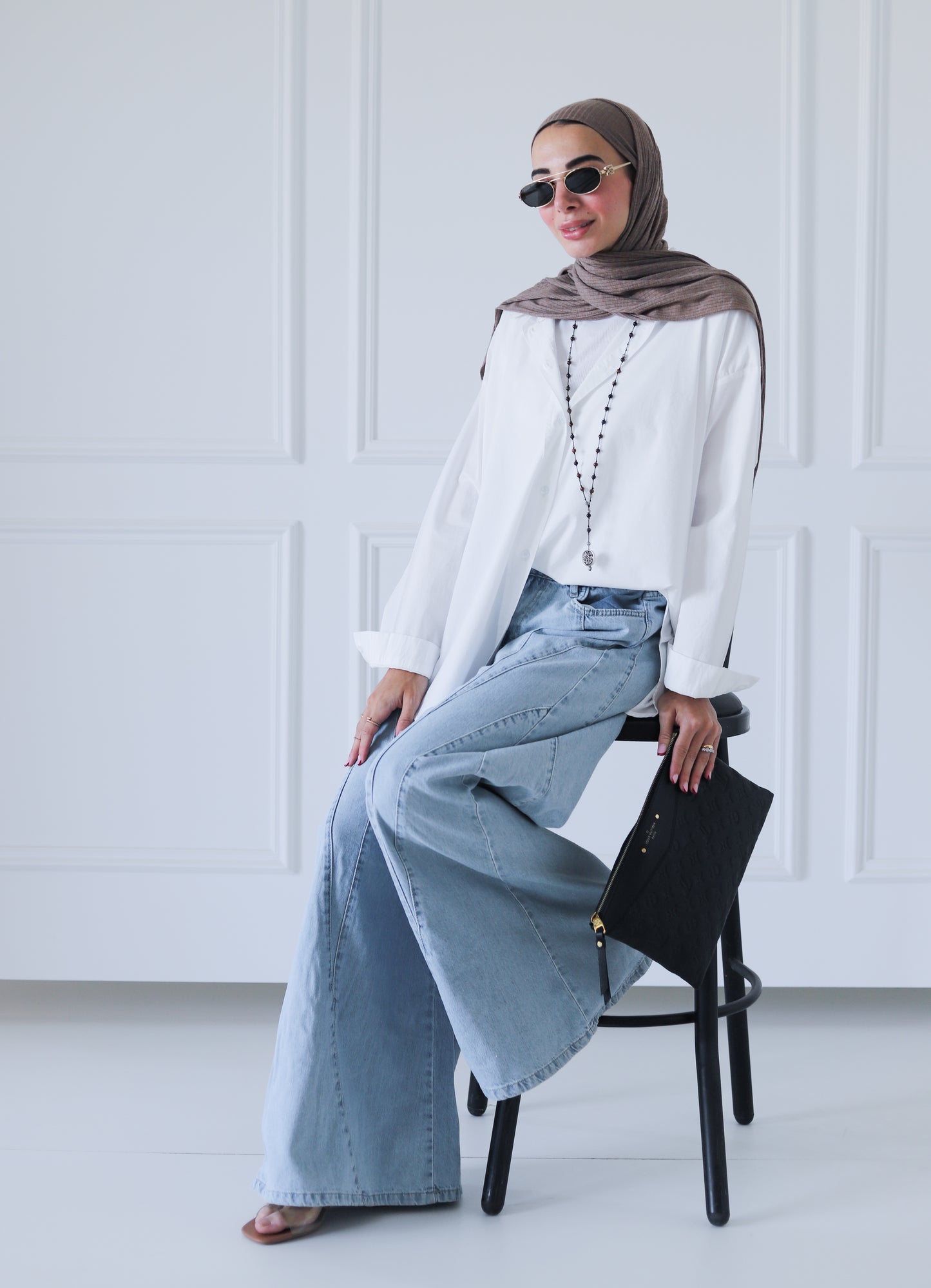 Zendaya Extra Wide Pants — Light Blue