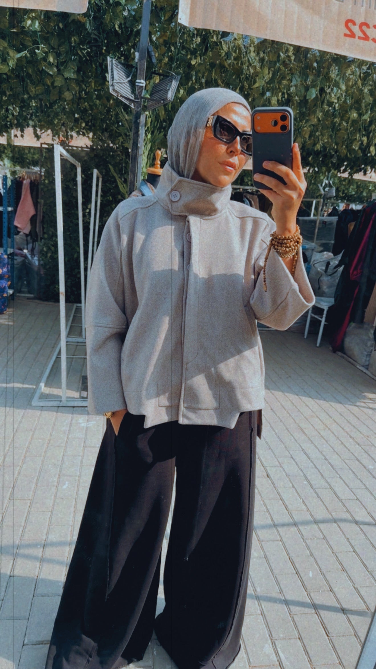 Wool High Low Jacket — Beige