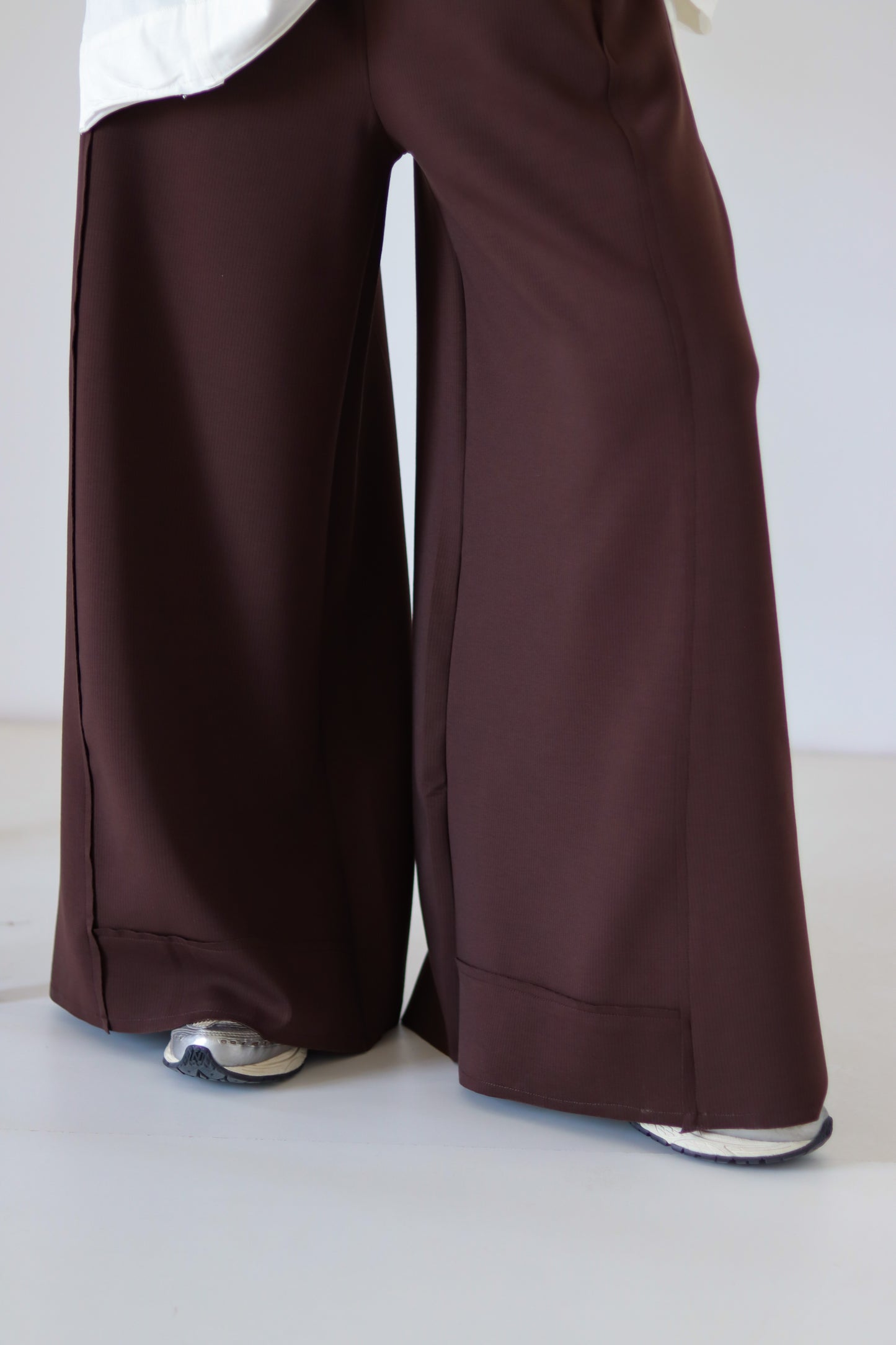 Xtra Wide Ribbed Pants — Brown