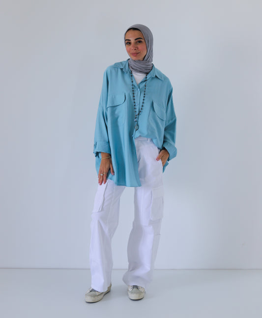 Street-style Shirt — Sky Blue