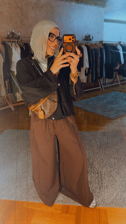 Xtra Wide Ribbed Pants — Brown