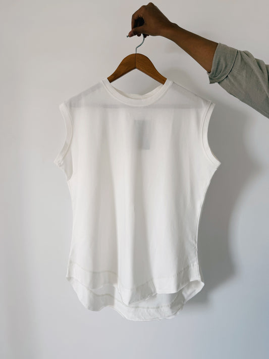 Sleeveless Basic Top — Offwhite