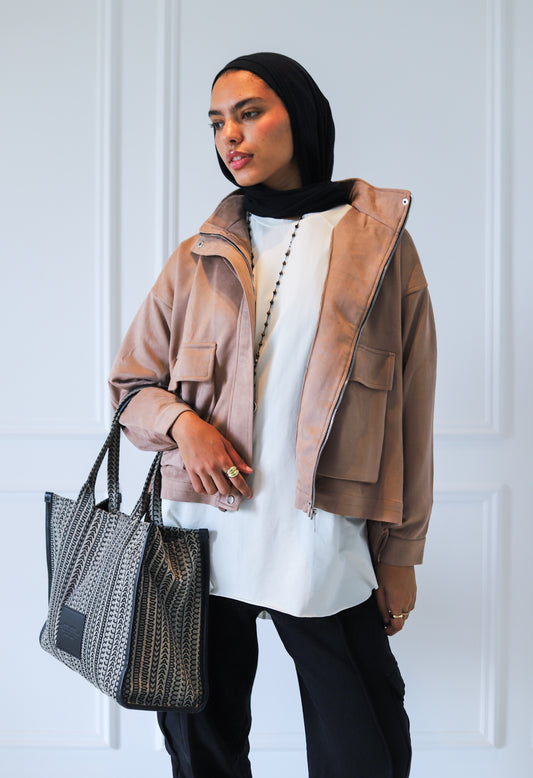 All Around Suede Jacket – Beige