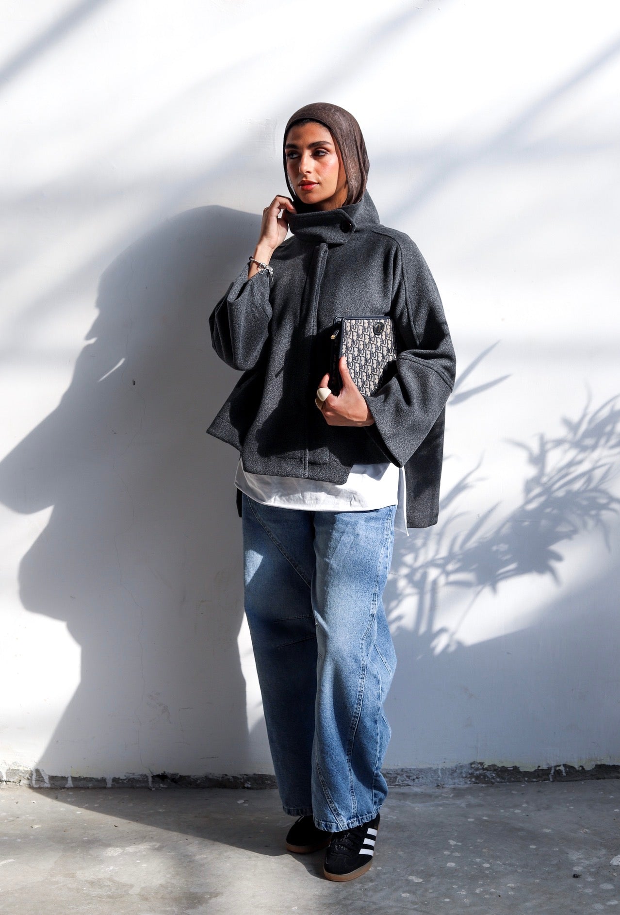 Wool High Low Jacket — Dark Gray