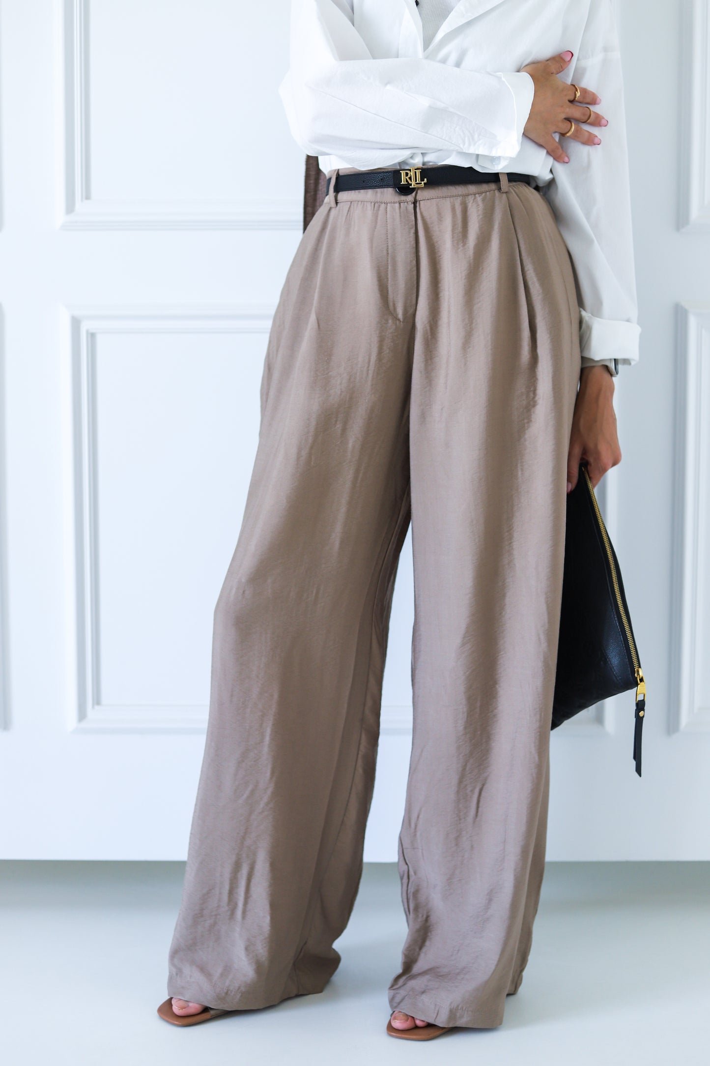Pleated Trousers — Beige