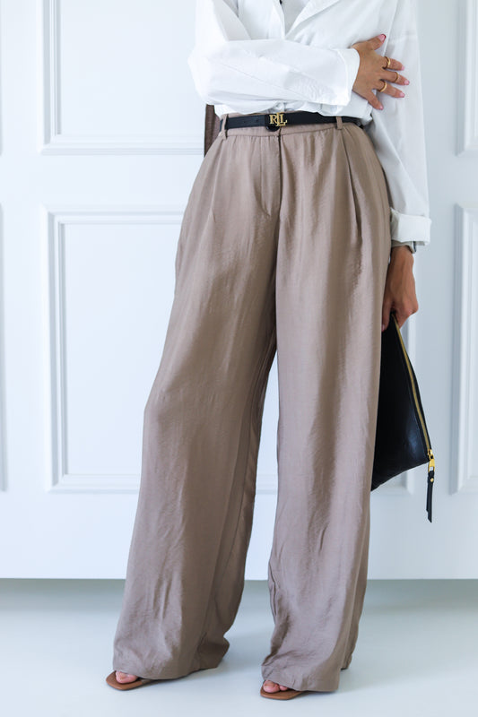 Pleated Trousers — Beige