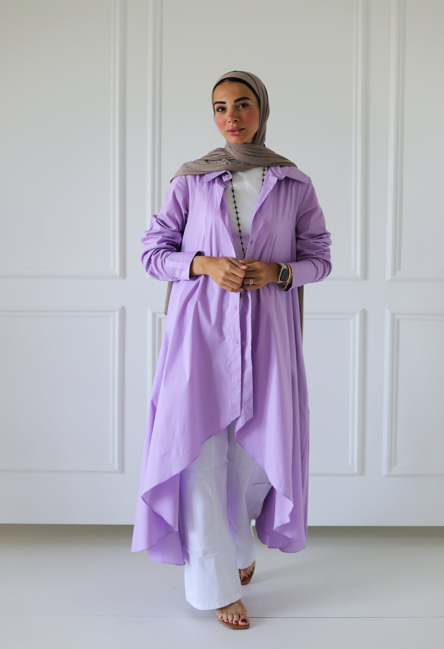 Flowy Long Shirt — Lilac