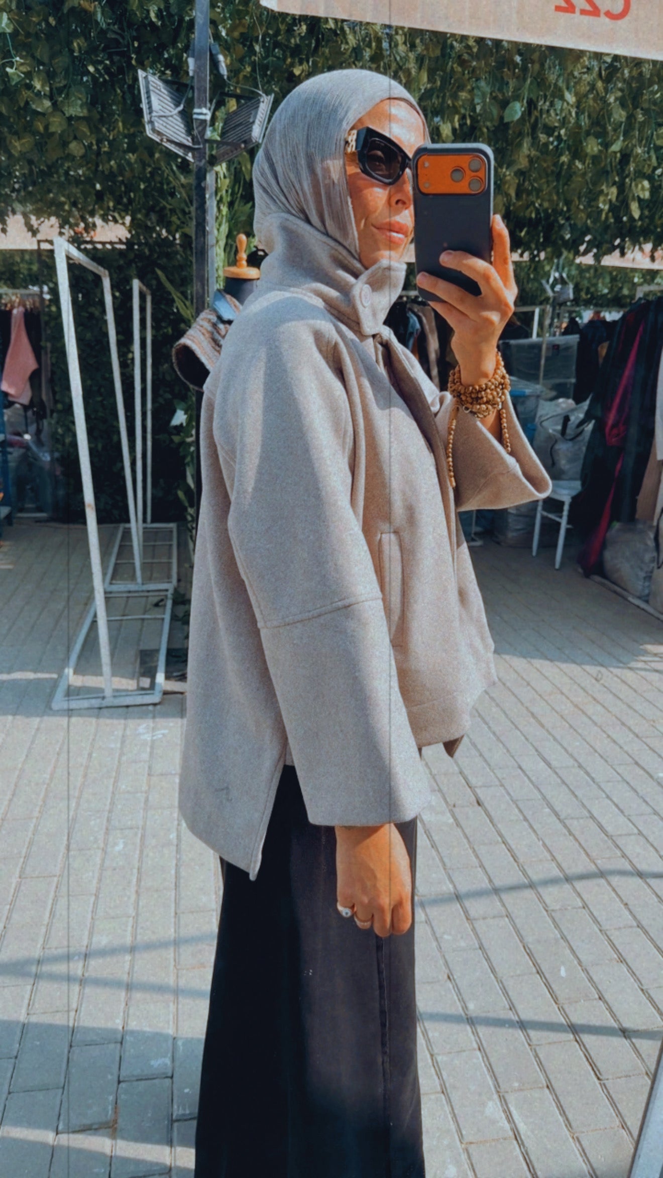 Wool High Low Jacket — Beige