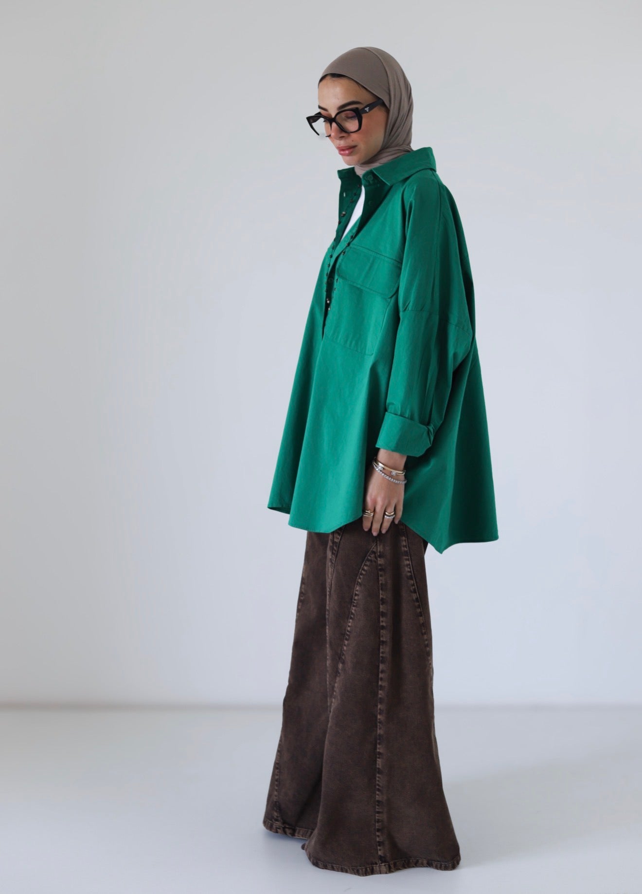 Street-Style Shirt — Green