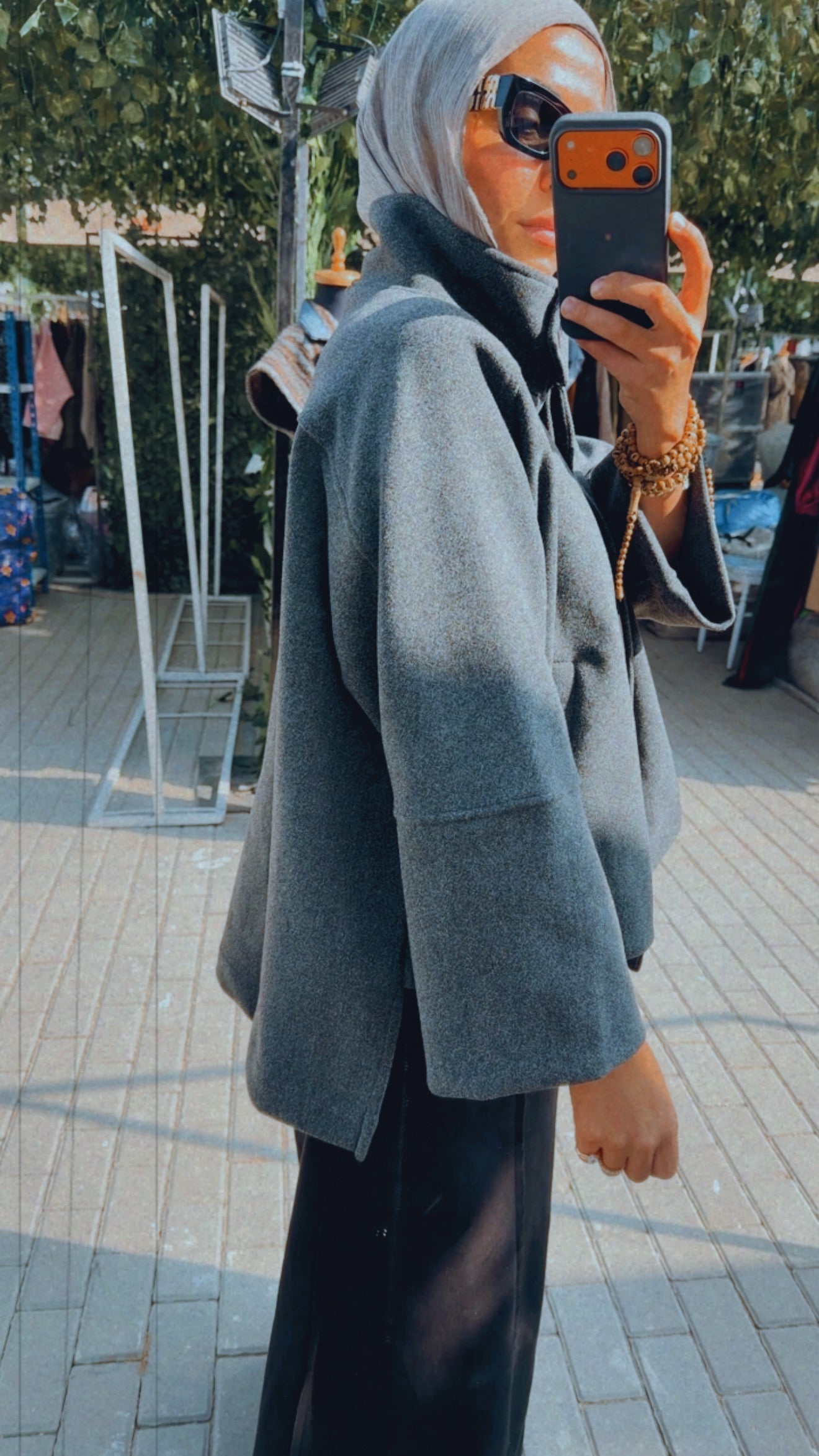 Wool High Low Jacket — Dark Gray