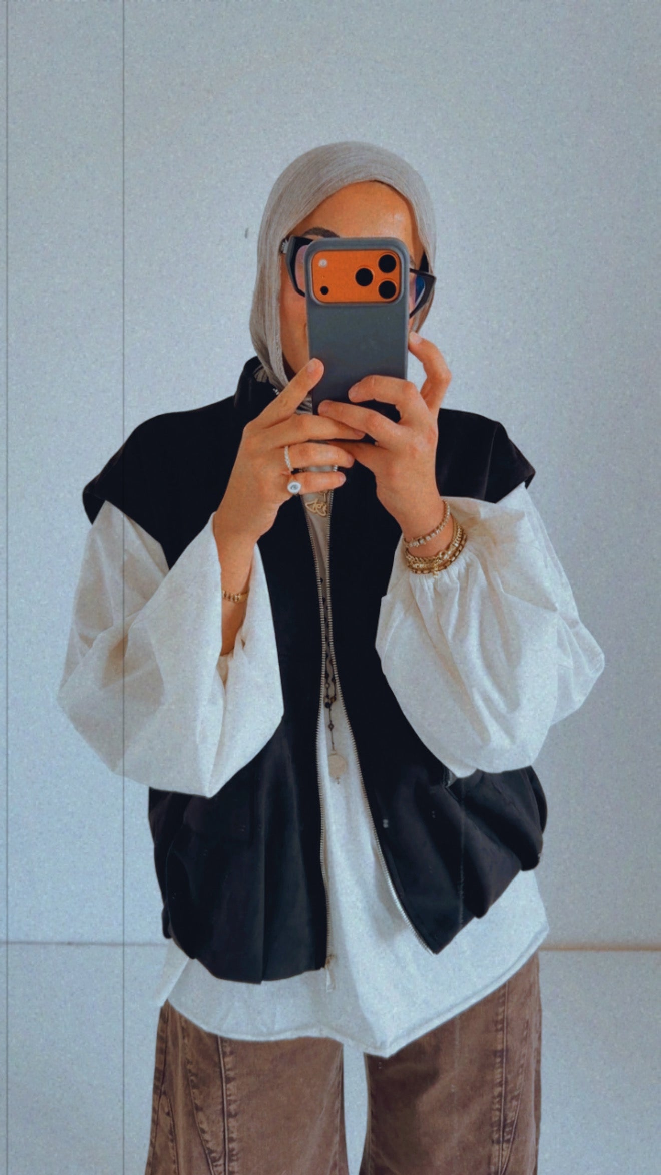 Bomber Pockets Suede Vest — Black