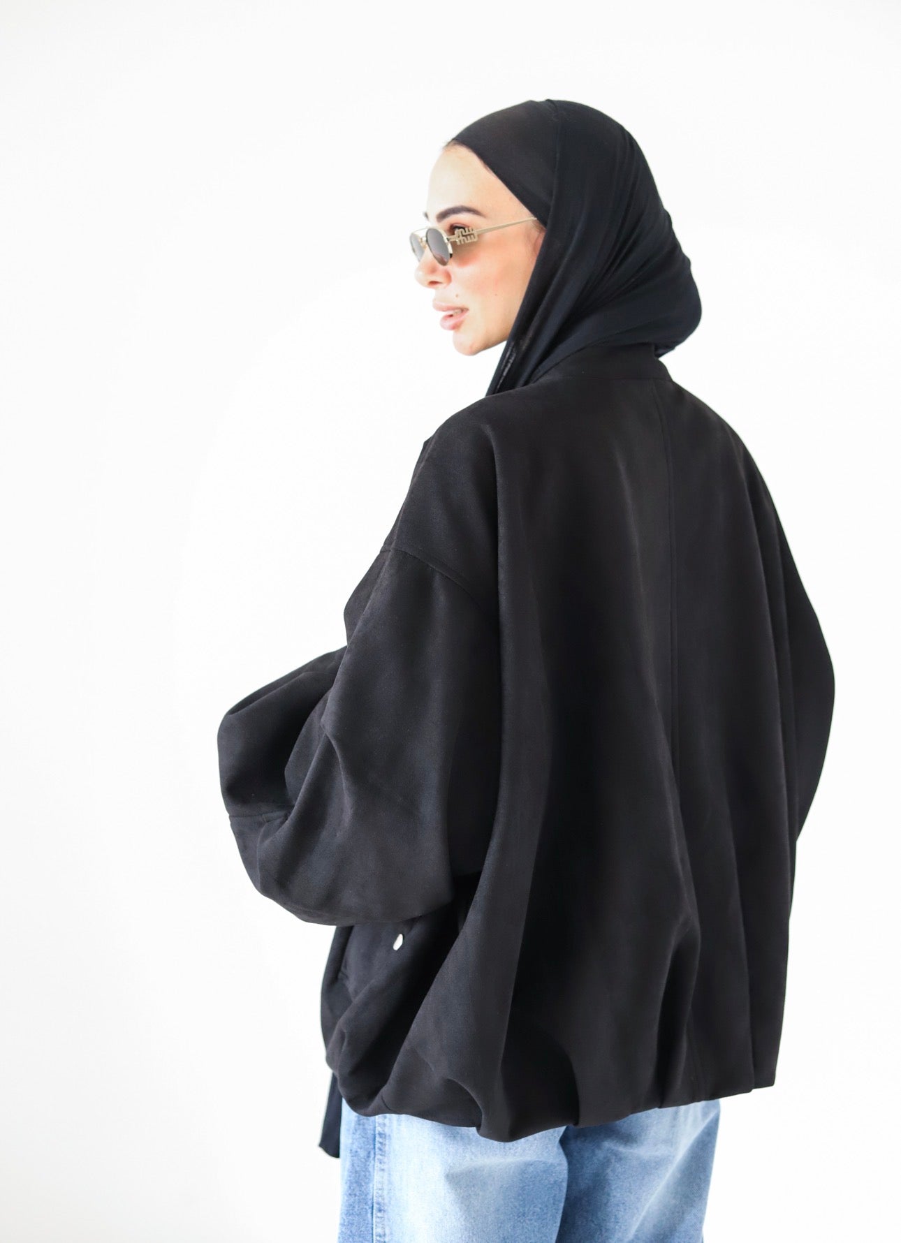 Bomber Suede Jacket — Black