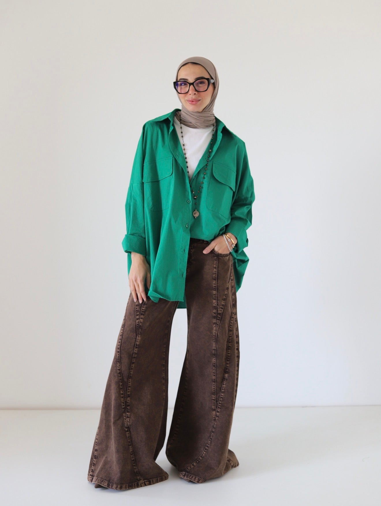 Street-Style Shirt — Green