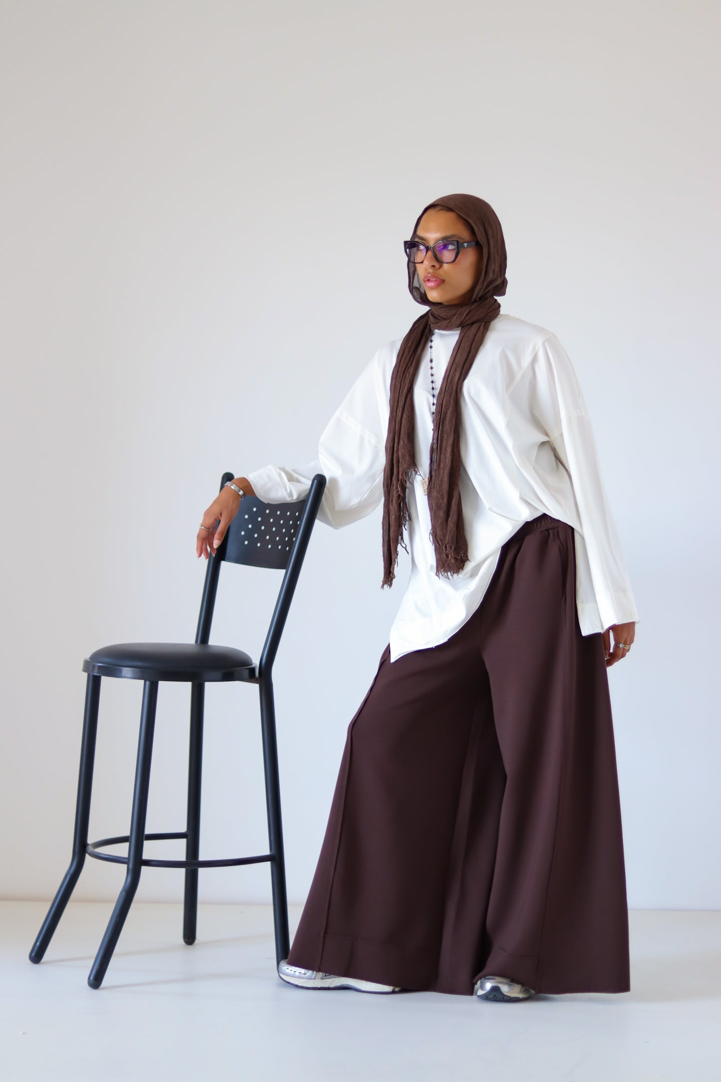 Xtra Wide Ribbed Pants — Brown